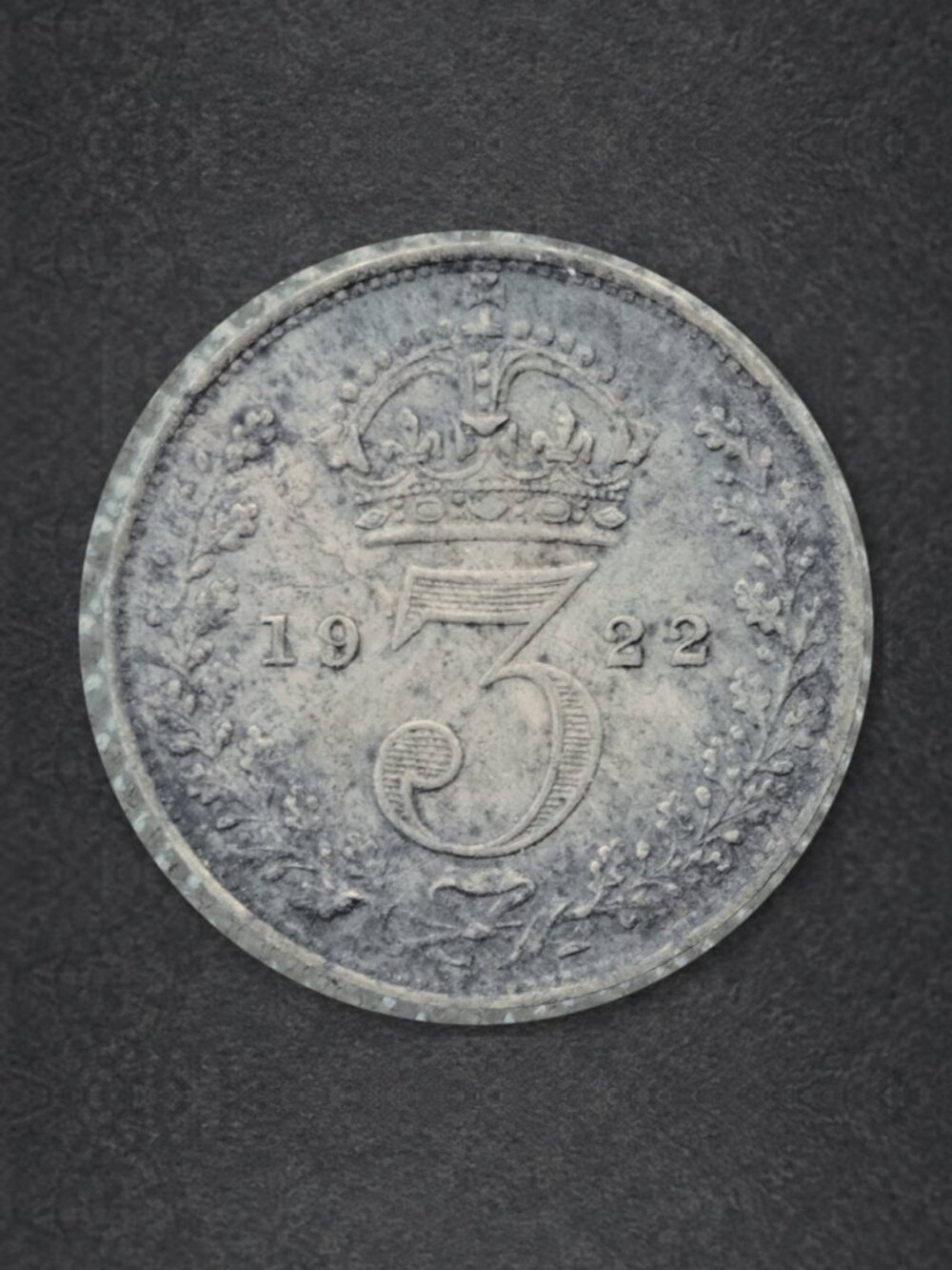 1922 Great Britain Threepence 3 Pence King George V Silver Coin KM 813a / uk03
